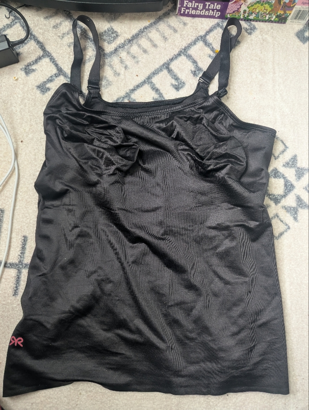 Ruby Ribbon Black Nursing Camisole